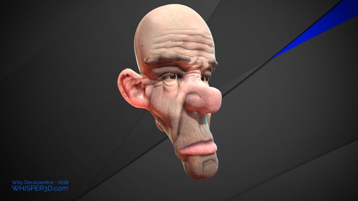 Old Face - Caricature – Kostenloses 3D-Modell STL