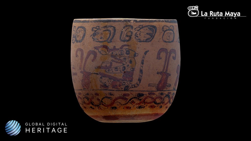 Bowl with jaguars and monkeys in enema ritual