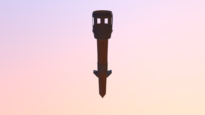 Victorian metal Torch 3D Model