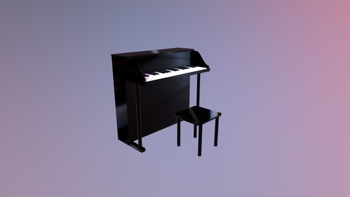 Black Piano 3D Model