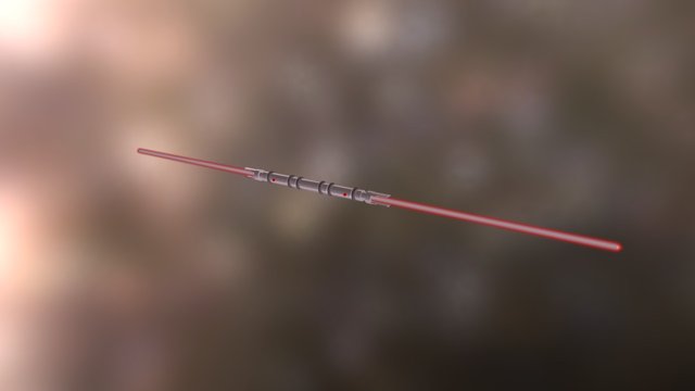 Red Double Bladed Lightsaber 3D Model