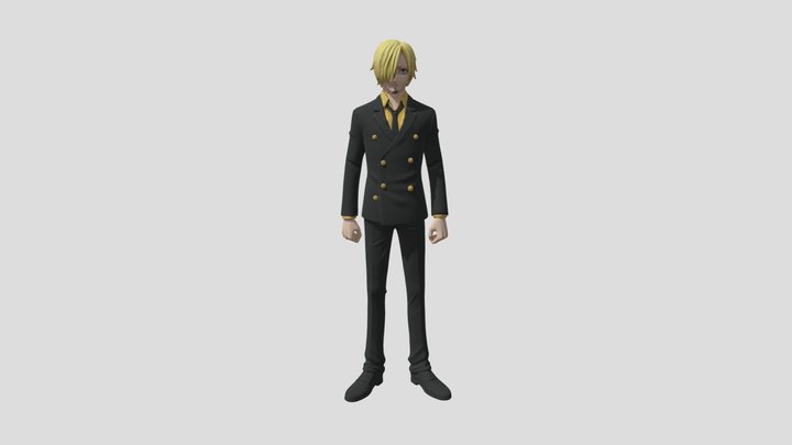 Stylized+anime+businessman+3d+model 3D Model