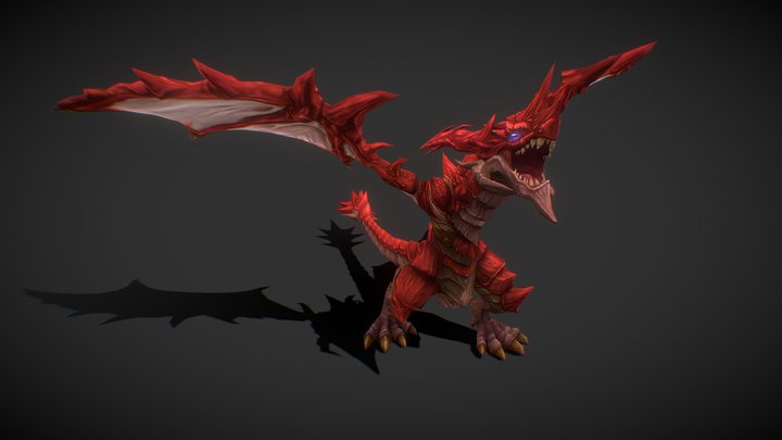 Fantasy RPG Fire Dragon 3D Model