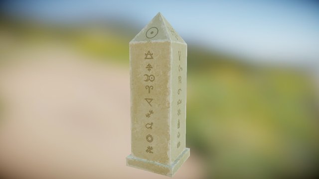 Low Poly Obelisk 3D Model