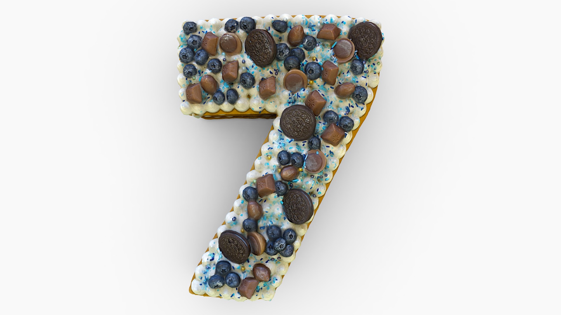 3D model Cake - This is a 3D model of the Cake. The 3D model is about a cookie with blueberries on top.
