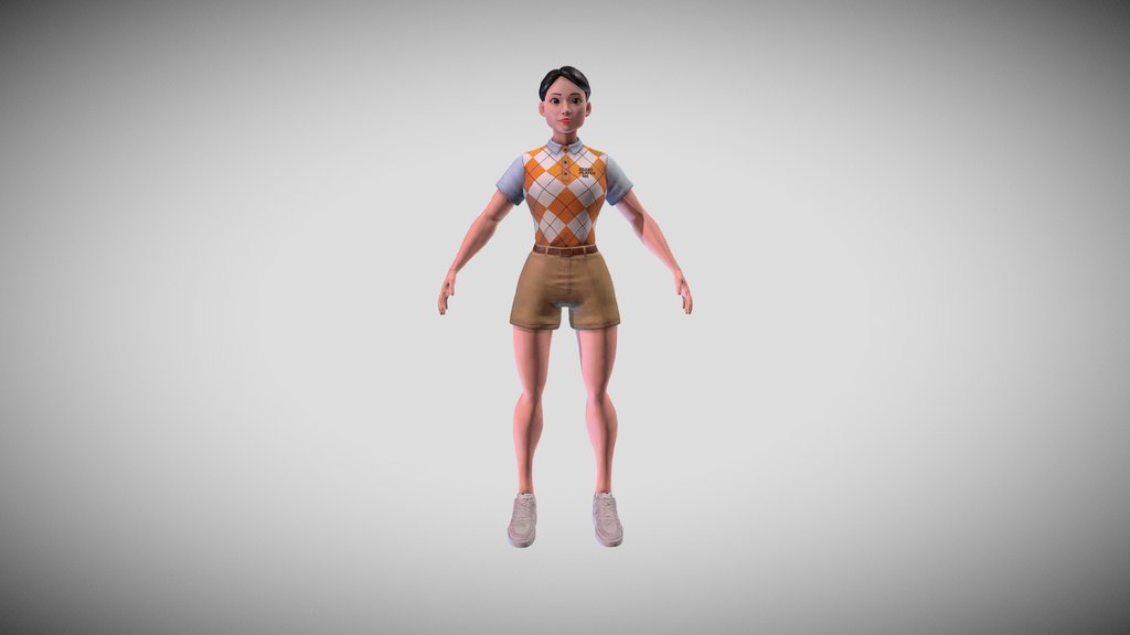 Stylized Cute Girl Character - Low Poly Ready