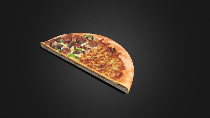 Pizza crust side view 3D Model