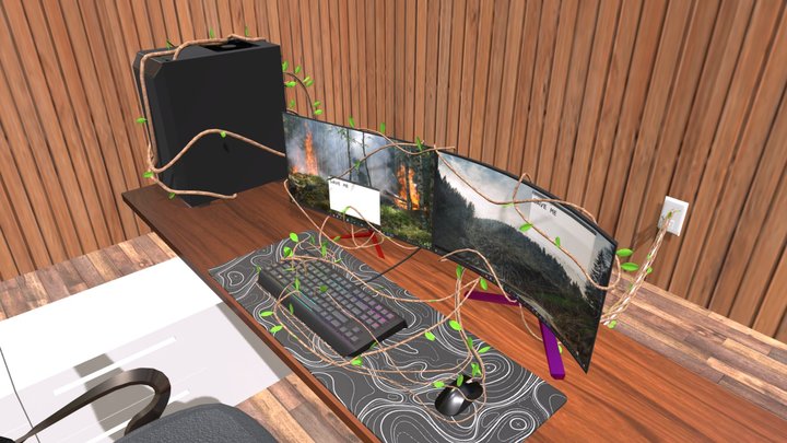 Mother nature collides with Digital era 3D Model