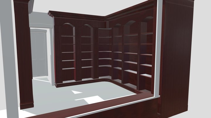 Library/Bookshelves 3D Model