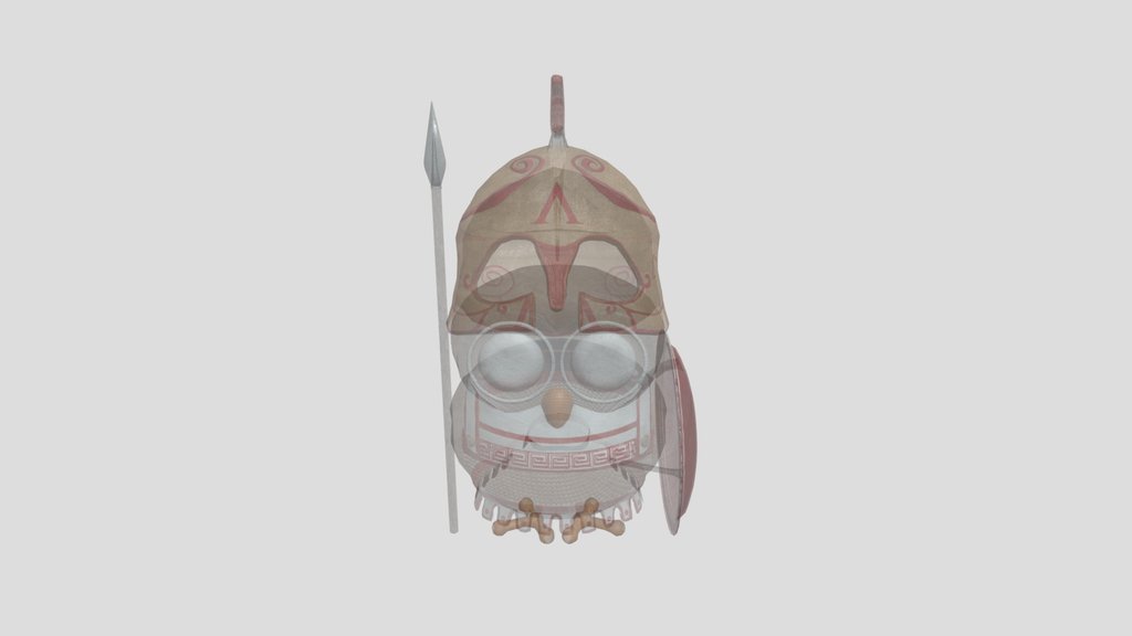 Spartan Hoplite Owl Figurine