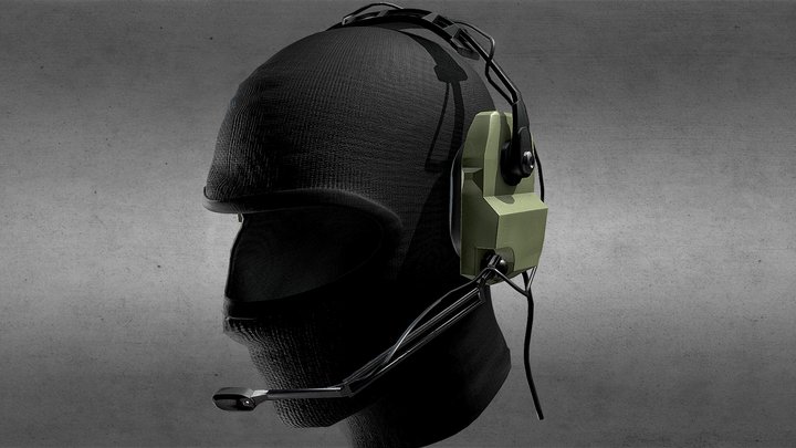 military balaclava and headset (remaster) 3D Model