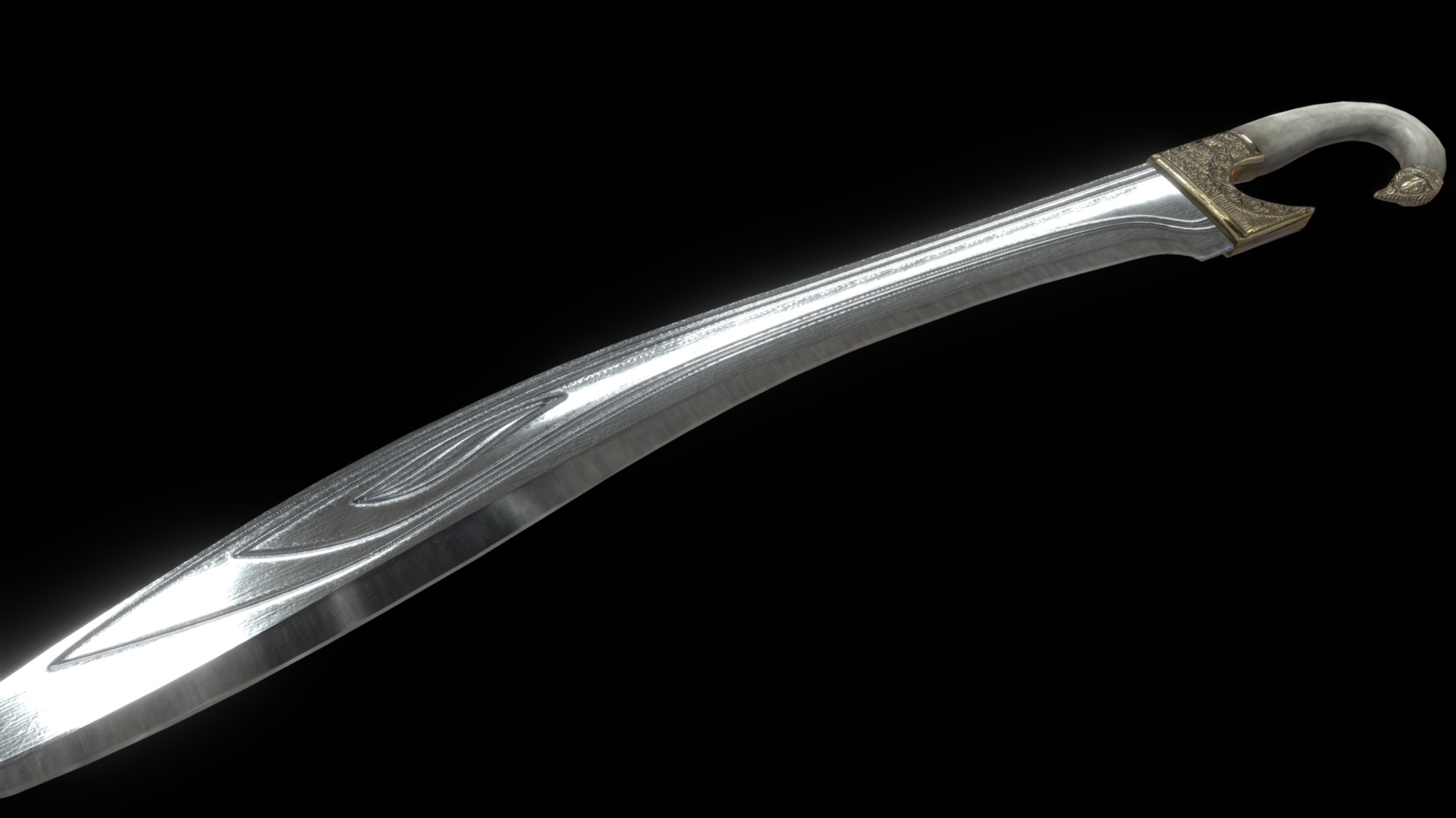 3D model Khopis - This is a 3D model of the Khopis. The 3D model is about a sword with a long handle.