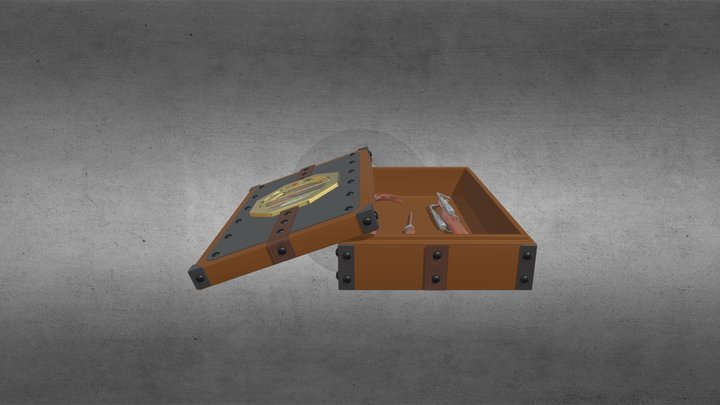 Steampunk Toolbox with 3 Tools 3D Model