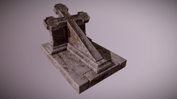 CEM - Grave Stone Cemetery 14 - PBR Game Ready 3D Model