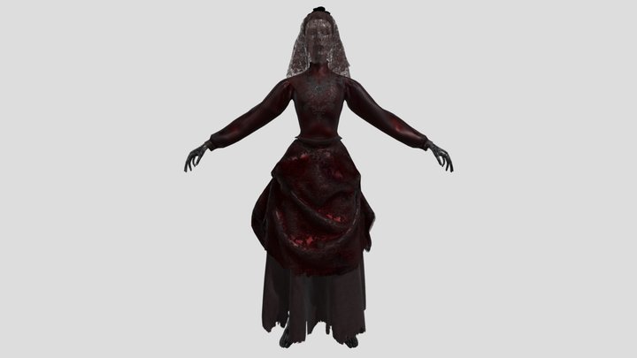 Thinwoman victorian dress 3D Model