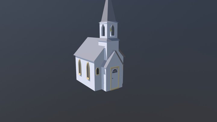 Low poly church 3D Model