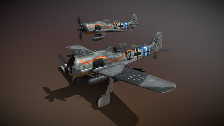 Focke Wulf - FW190 A8 - Black 12 3D Model