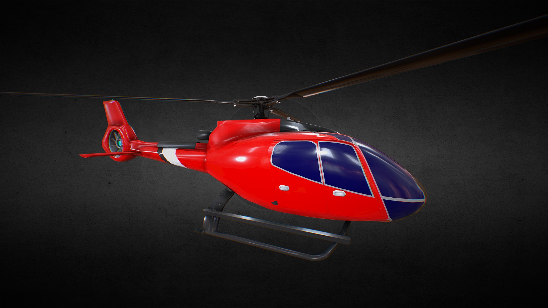 3D model Helicopter is animated - This is a 3D model of the Helicopter is animated. The 3D model is about a red and blue helicopter.