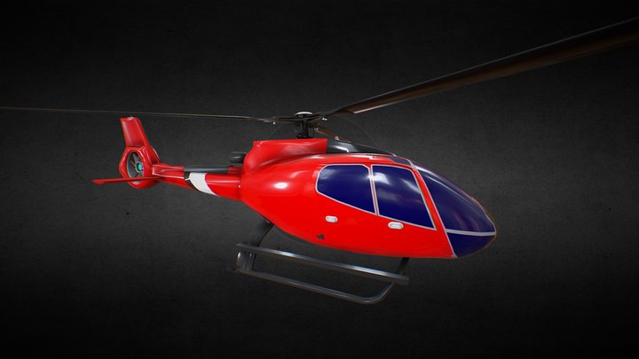 Helicopter is animated 3D Model