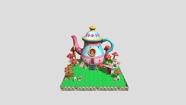 Diorama_ Tea Party 3D Model