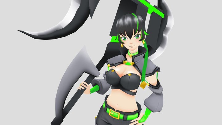 斧を持った女の子 3D Model