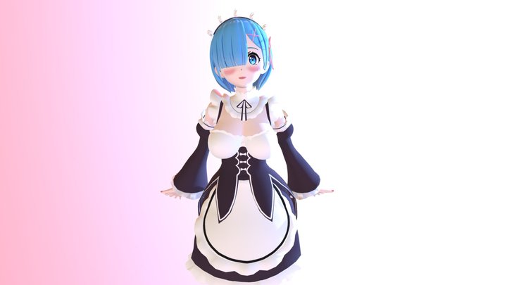 Rem 3D fan art from Re zero 3D Model