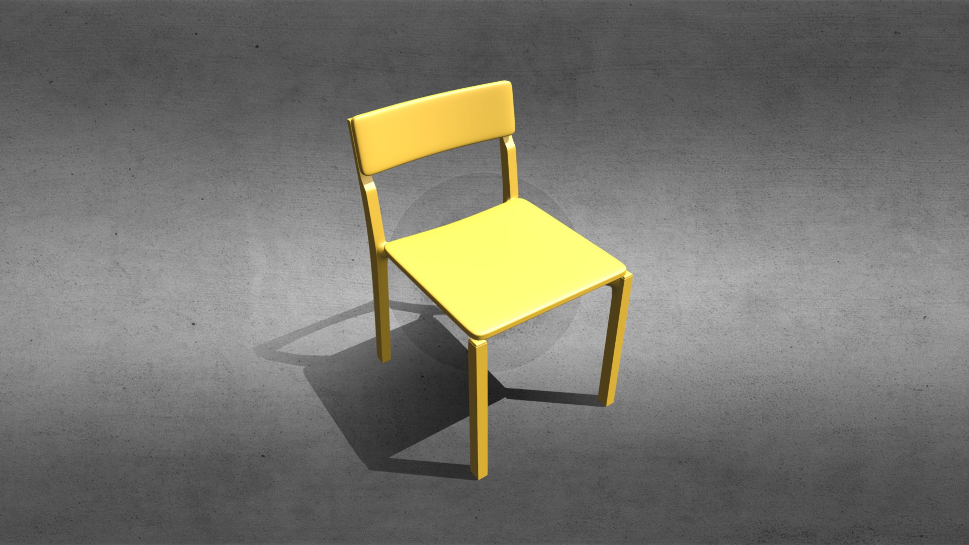 3D model IKEA – Janinge Chair - This is a 3D model of the IKEA - Janinge Chair. The 3D model is about a yellow chair on a concrete surface.
