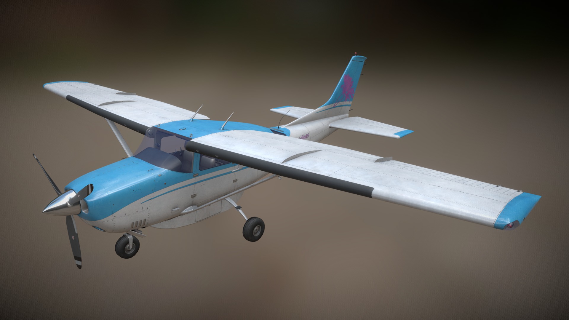 3D model Cessna 206 - This is a 3D model of the Cessna 206. The 3D model is about a small airplane flying.
