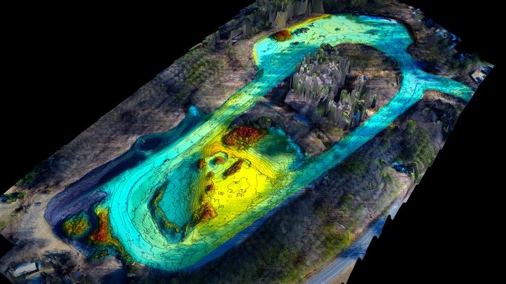 3D Elevation Model with Contours (example) 3D Model