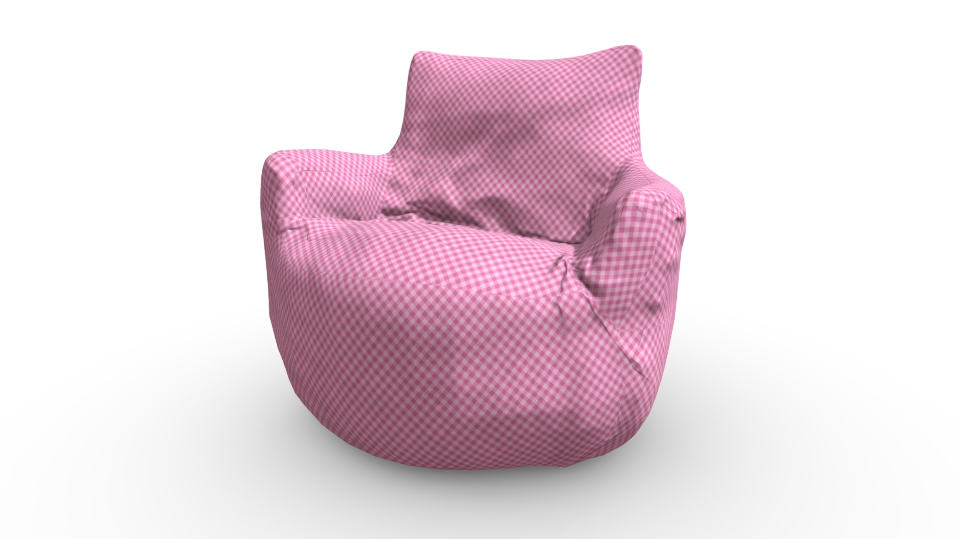 3D model Arm Chair Bean Bag - This is a 3D model of the Arm Chair Bean Bag. The 3D model is about a pink and white pillow.