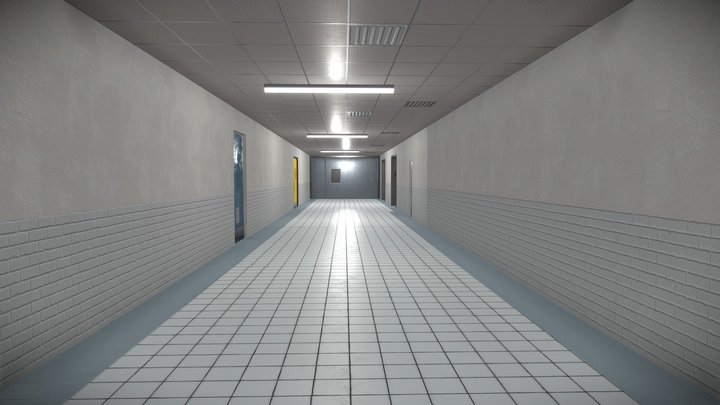 Hospital corridor 3D Model