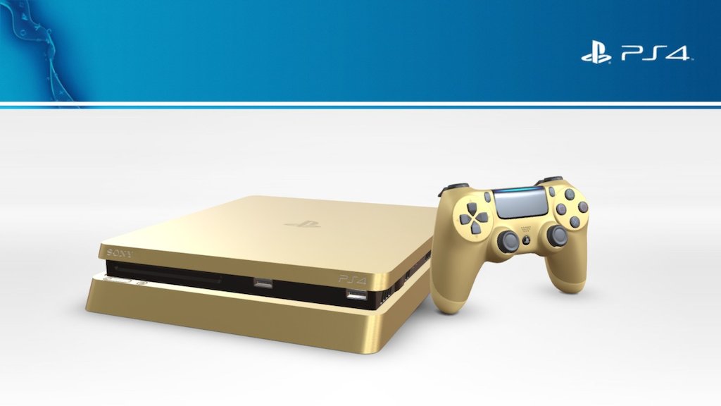 Playstation 4 Slim Gold Limited Edition Buy Royalty Free 3D model by