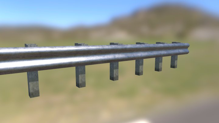 Road Separation Fence 3D Model