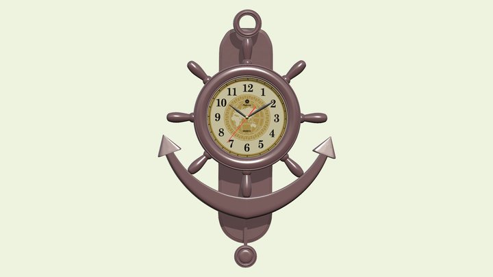 Wall Clock Ship Steering Design 3D Model