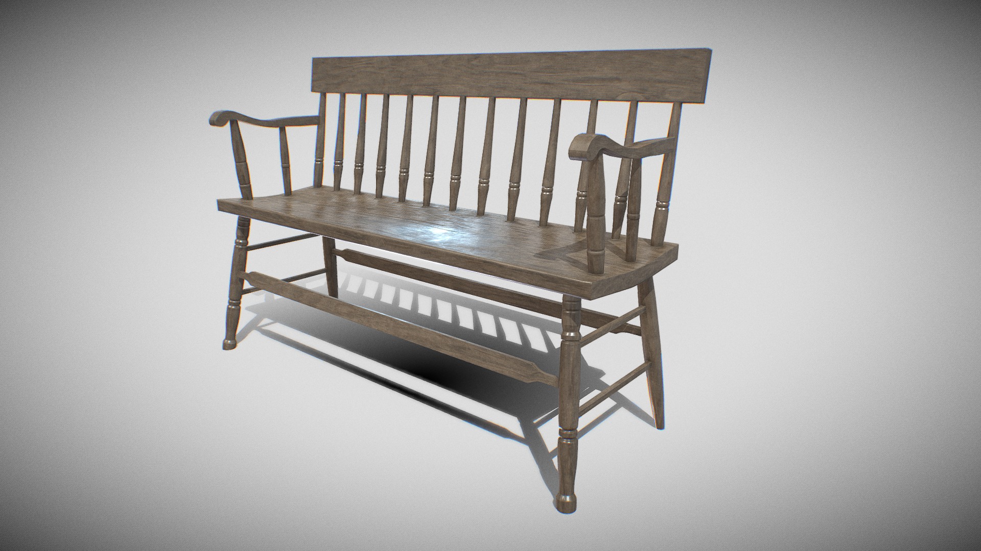 3D model Furniture Bench V-03 - This is a 3D model of the Furniture Bench V-03. The 3D model is about a wooden bench with a seat.
