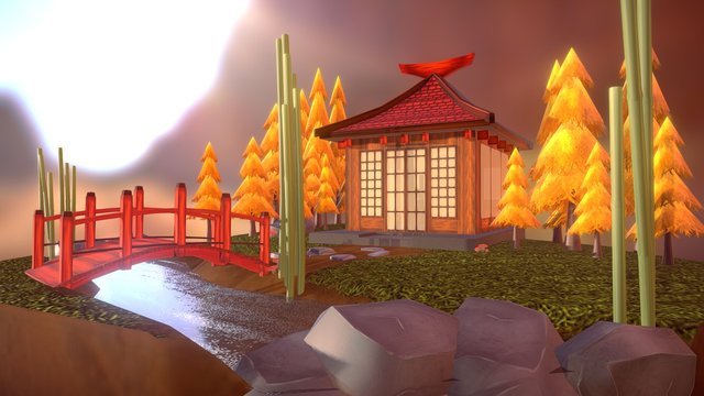 Hand Painted Environment 3D Model