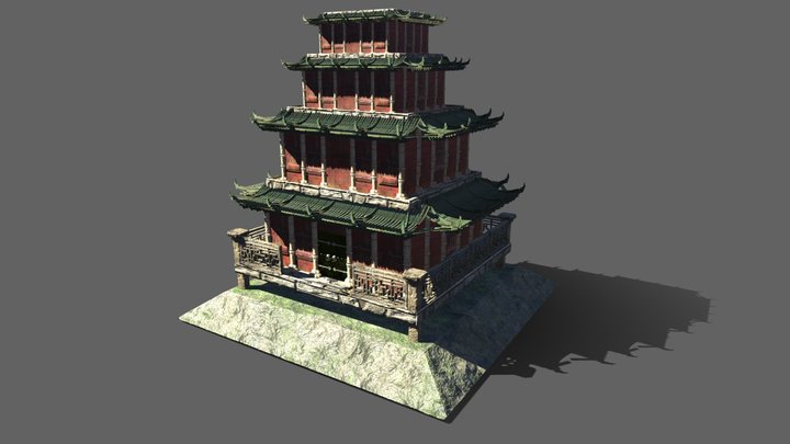 Buddhist Temple 3D Model