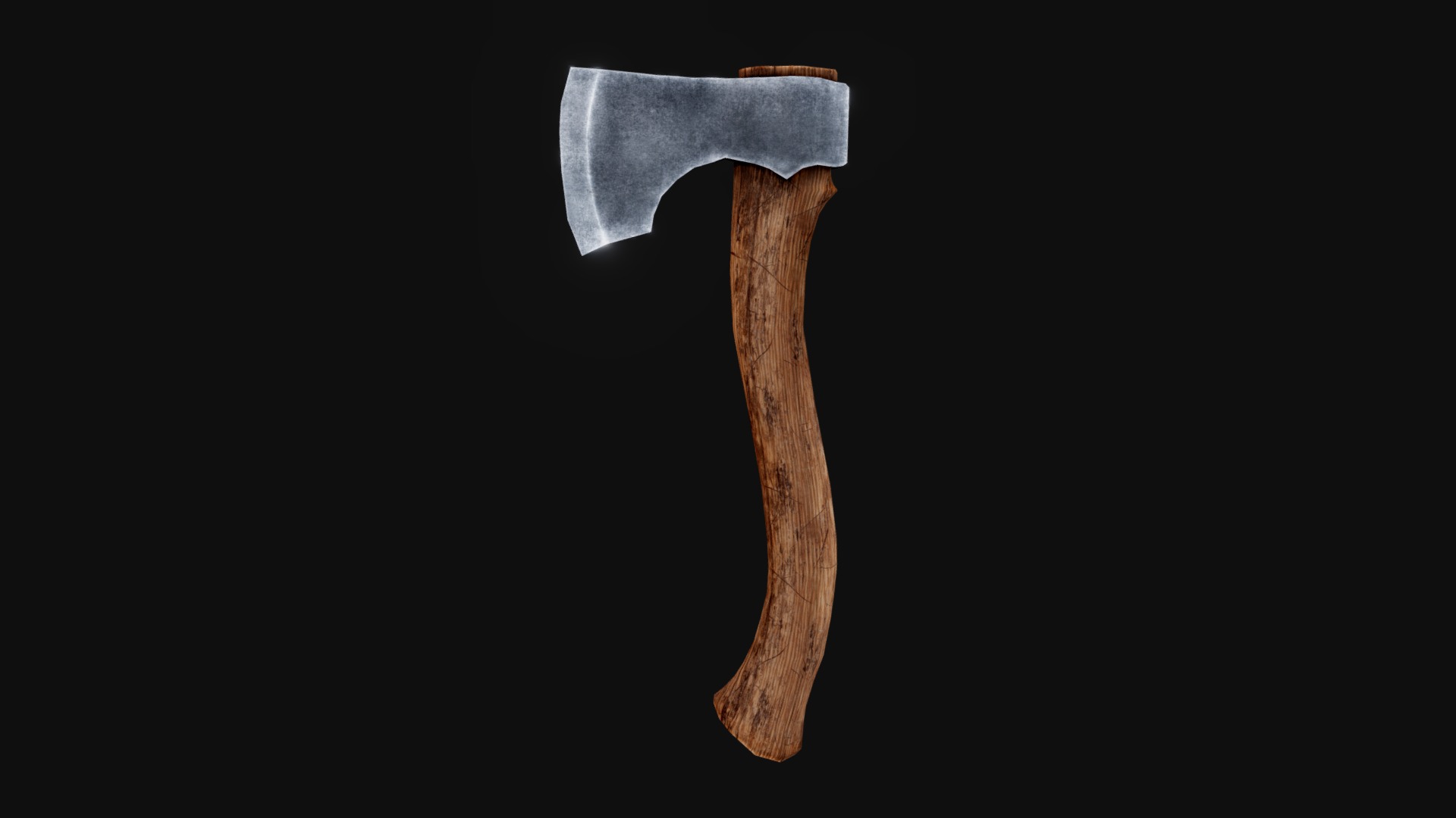 3D model Northlander Hatchet - This is a 3D model of the Northlander Hatchet. The 3D model is about a wooden axe with a black background.