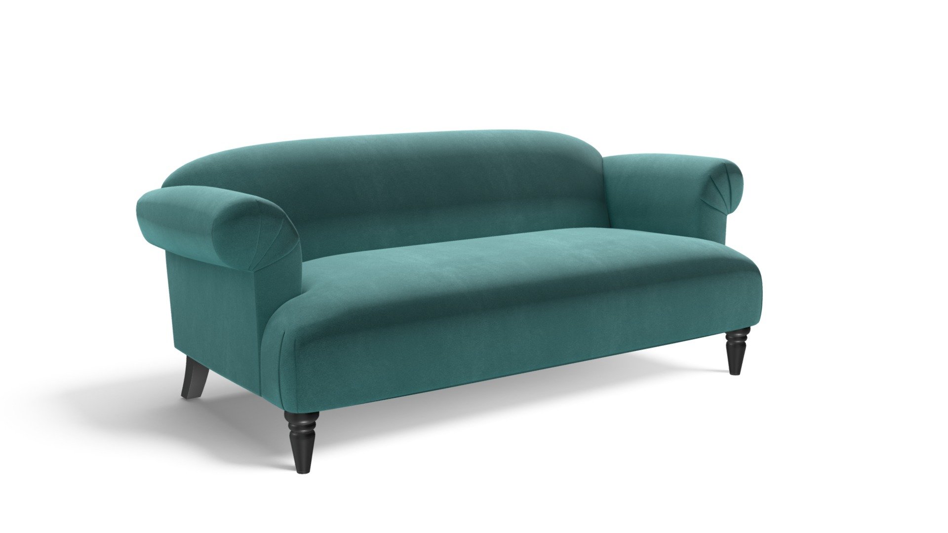 Claudia 3 Seater Sofa, Peacock Blue Velvet