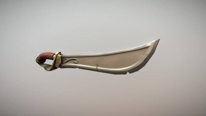 Stylized Pirate Sword 3D Model