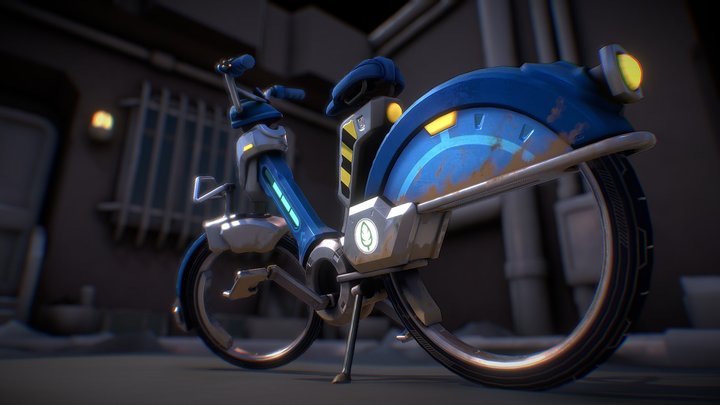 Hi-Tech Retro Bike 3D Model