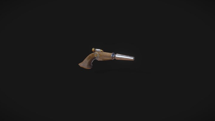 Disney Treasure Planet - Jim´s Pistol Stylized 3D Model