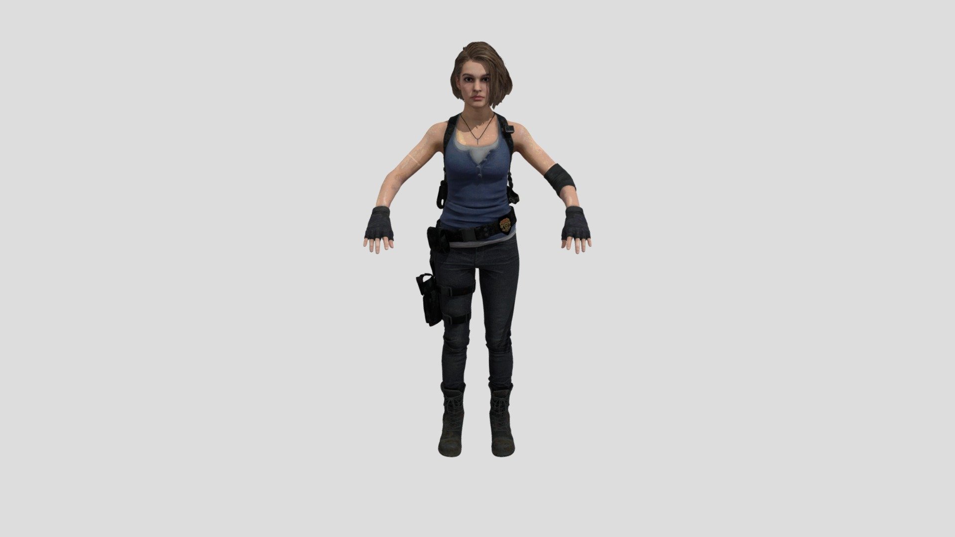 OBJ file Jill Valentine Raccon City Textured Rigged 🏙️・3D