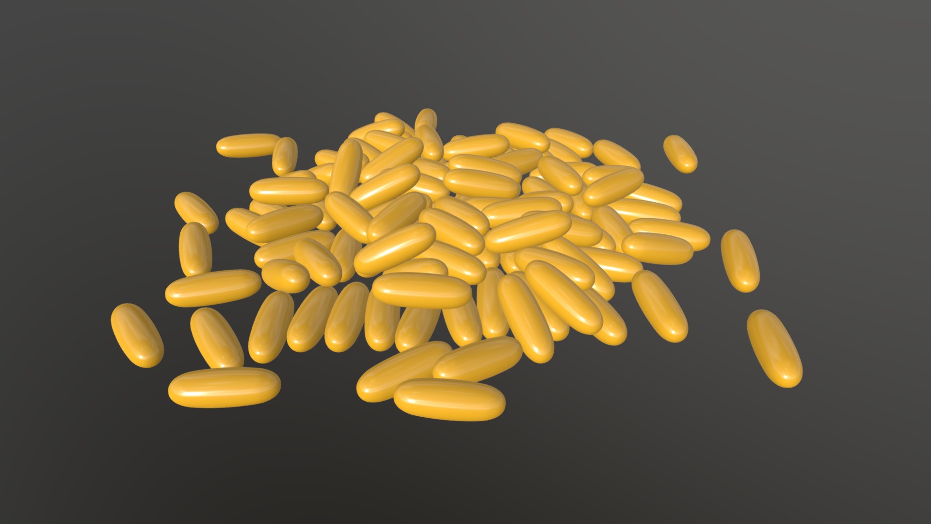 3D model pills 05 - This is a 3D model of the pills 05. The 3D model is about a pile of yellow pills.