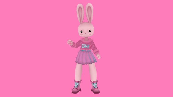 Pink Bunny 3D Model