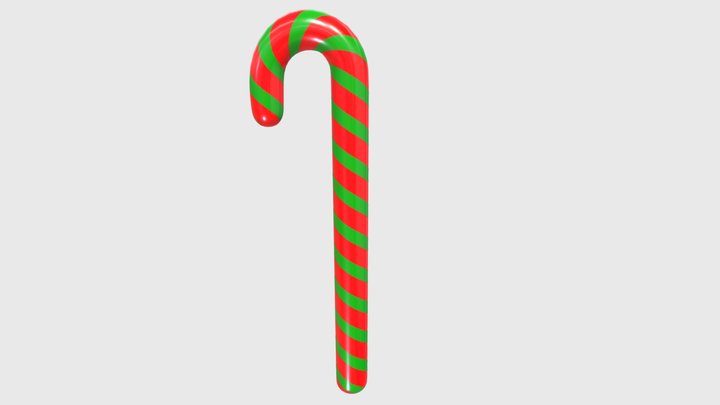 christmas candy cane 3D Model in Sweets 3DExport