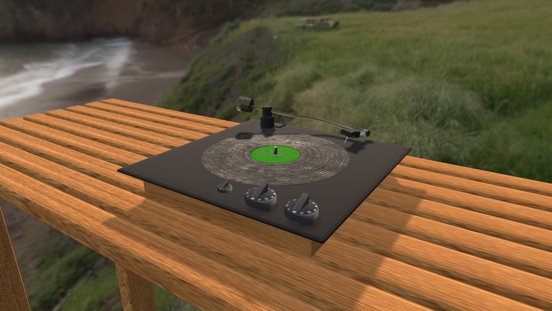 Vinyl Player Asset (Animated)(.Blend File)