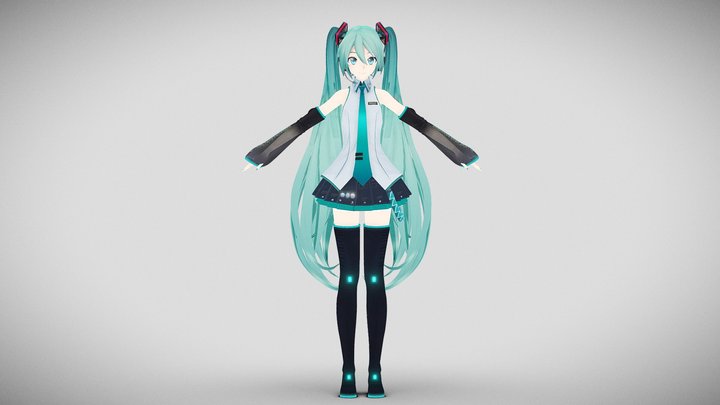 YYB Miku Ver 3 (MikuMikuDance). 3D Model