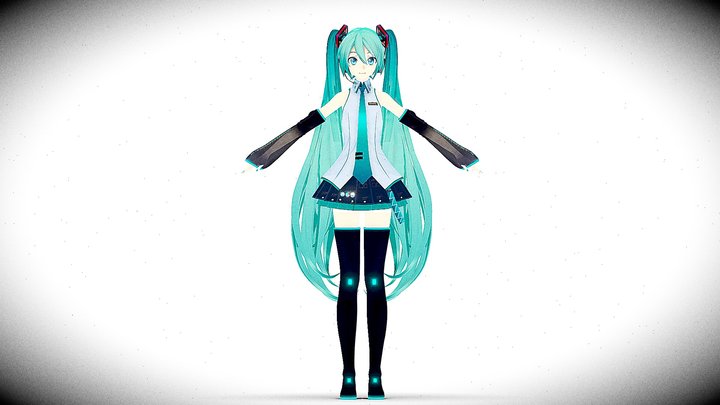 YYB Miku Ver 3 (MikuMikuDance). – Free 3D Model STL