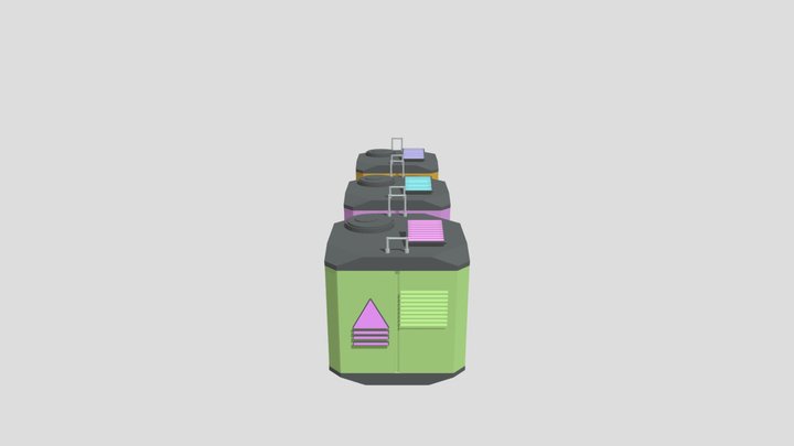 A set of space containers 3D Model